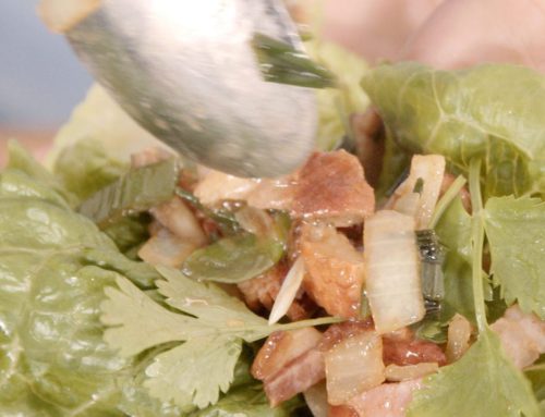 Duck San Choy Bow with Lychee